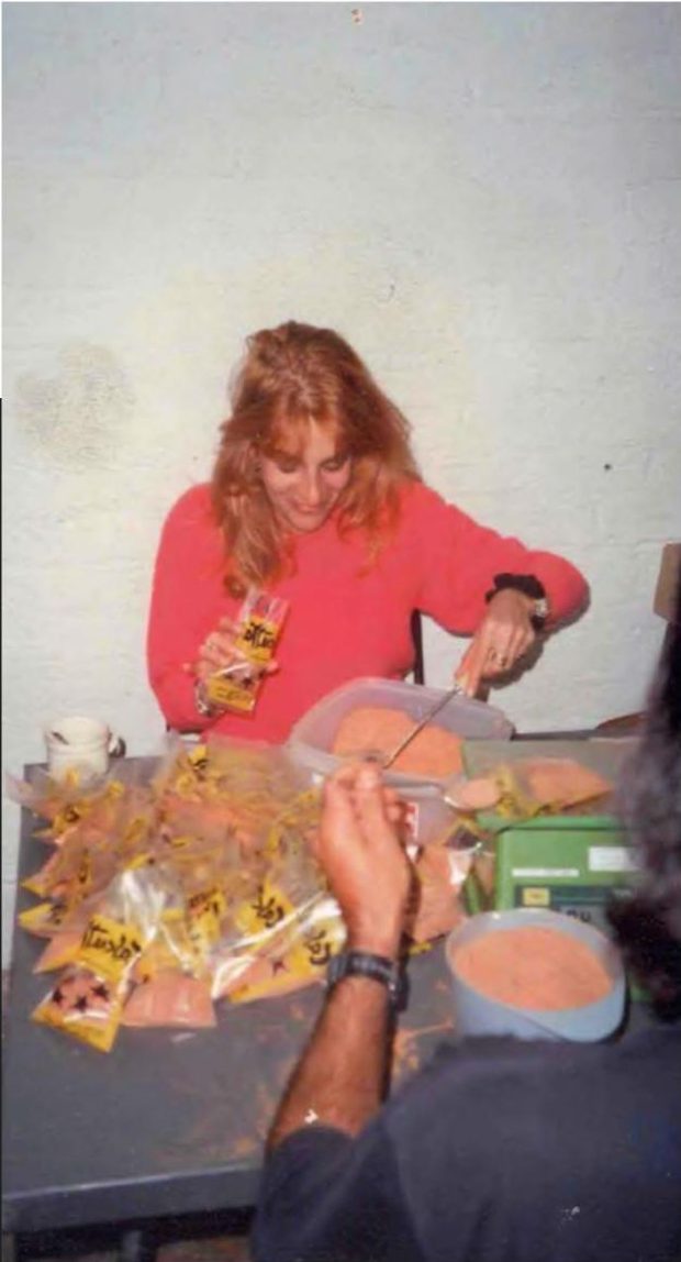Filling the first Calcutta spice packets by hand, 1989