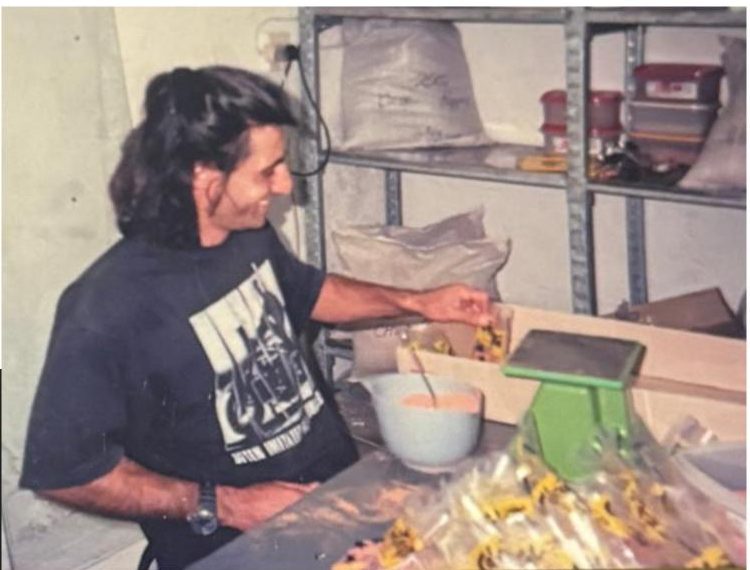 Hand-packing Calcutta spice in the early years